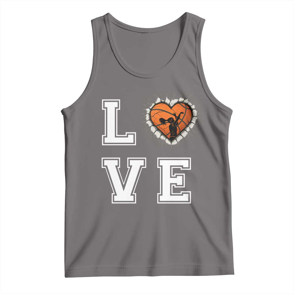 Love Basketball Tank Top Cracked Ball Graphic For Sport Lover - Wonder Print Shop