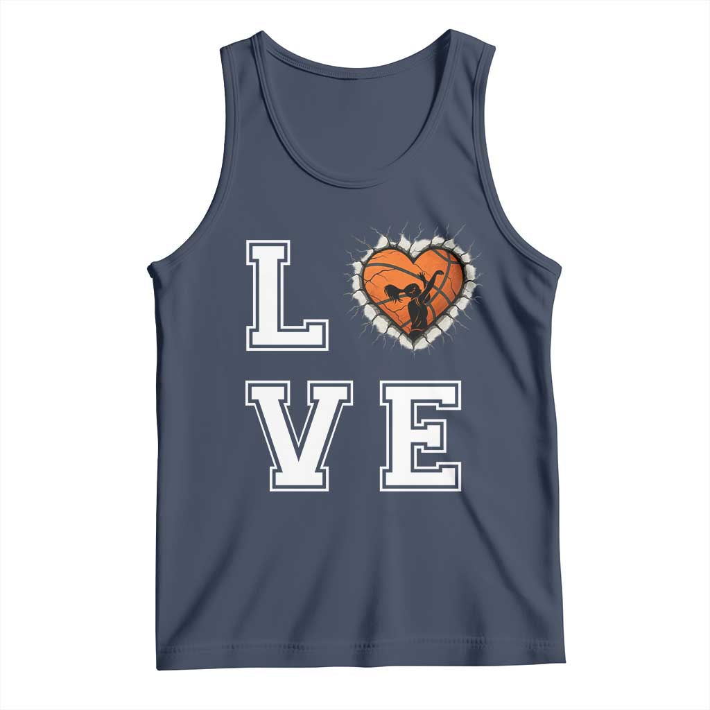 Love Basketball Tank Top Cracked Ball Graphic For Sport Lover - Wonder Print Shop