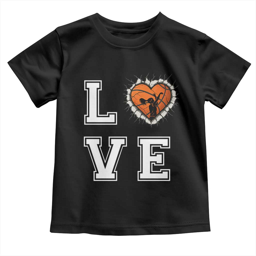 Love Basketball Toddler T Shirt Cracked Ball Graphic For Sport Lover - Wonder Print Shop