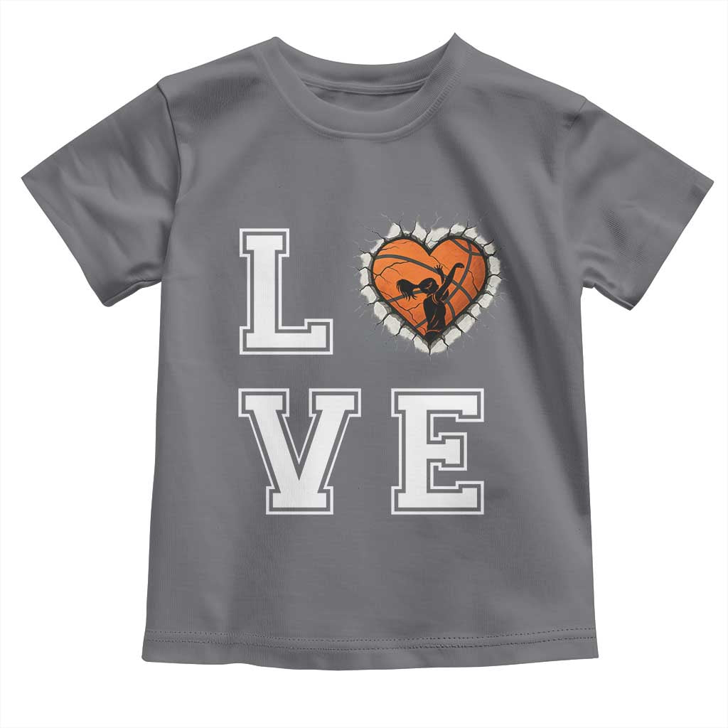 Love Basketball Toddler T Shirt Cracked Ball Graphic For Sport Lover - Wonder Print Shop