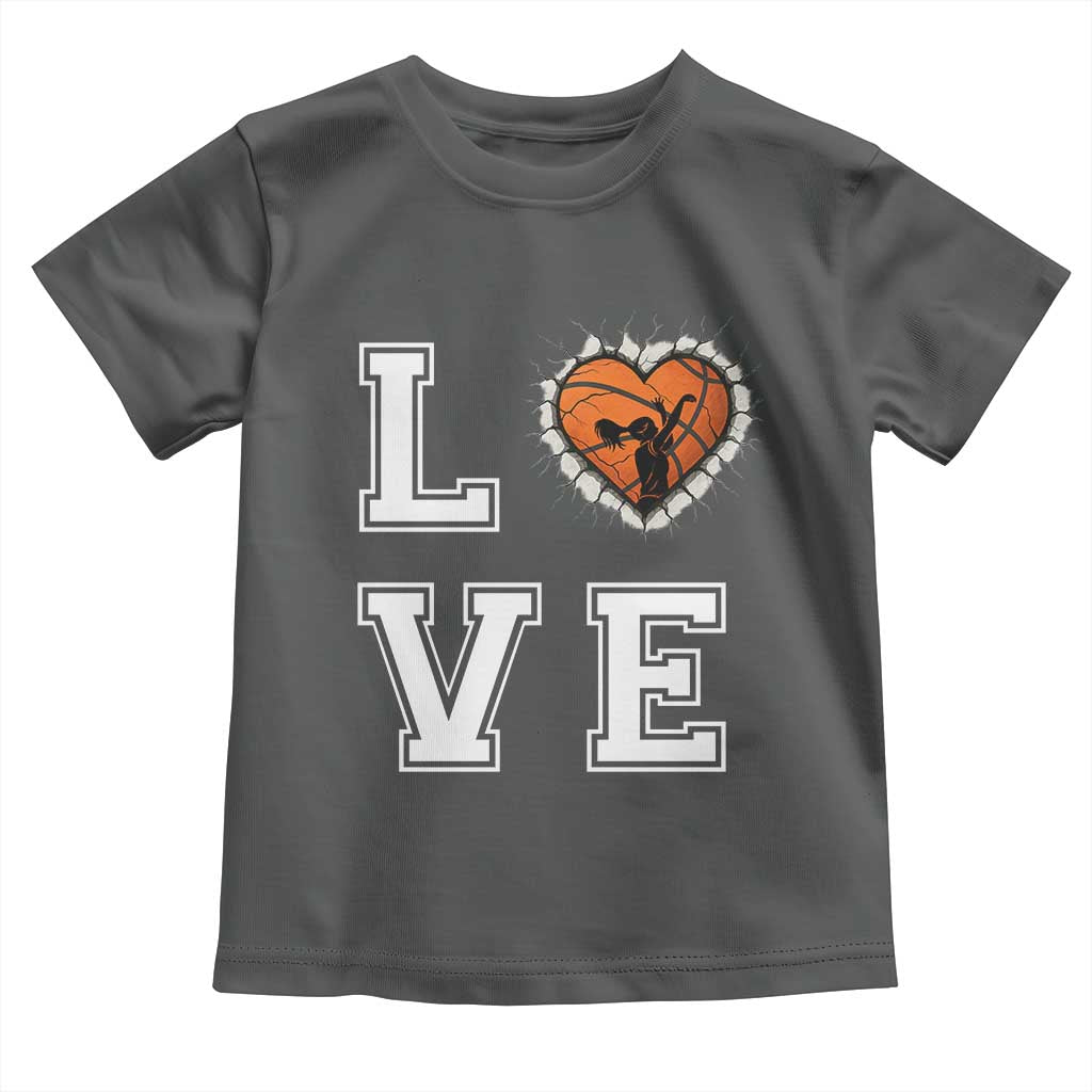 Love Basketball Toddler T Shirt Cracked Ball Graphic For Sport Lover - Wonder Print Shop