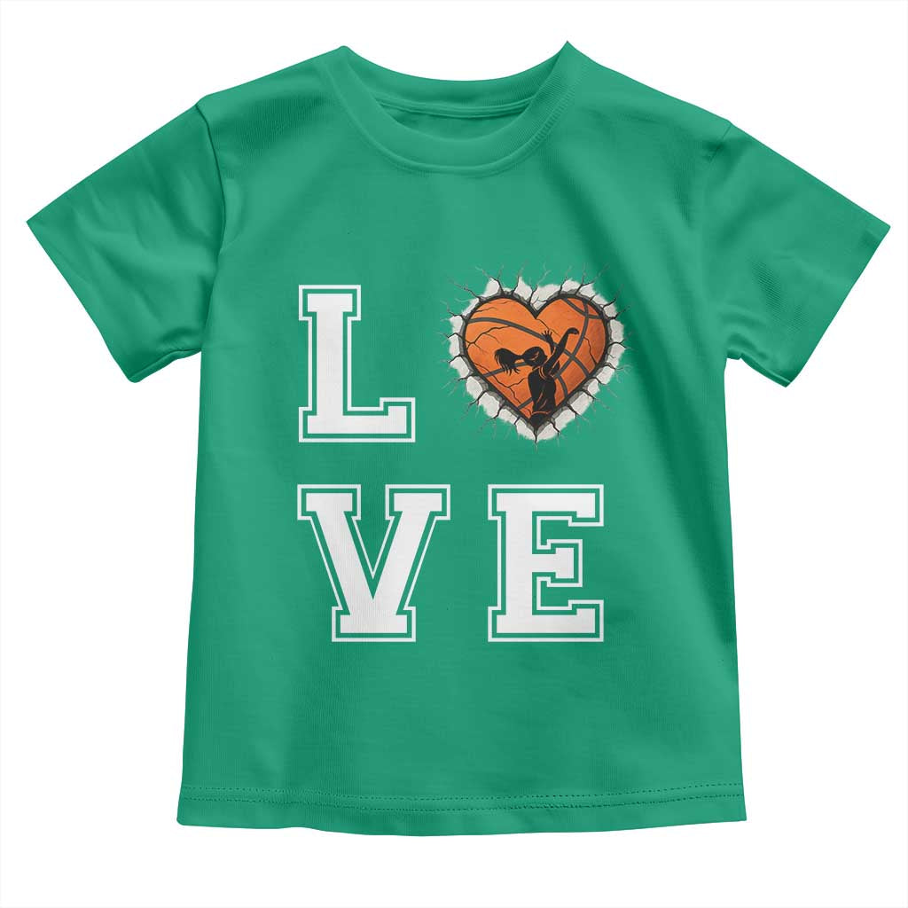 Love Basketball Toddler T Shirt Cracked Ball Graphic For Sport Lover - Wonder Print Shop