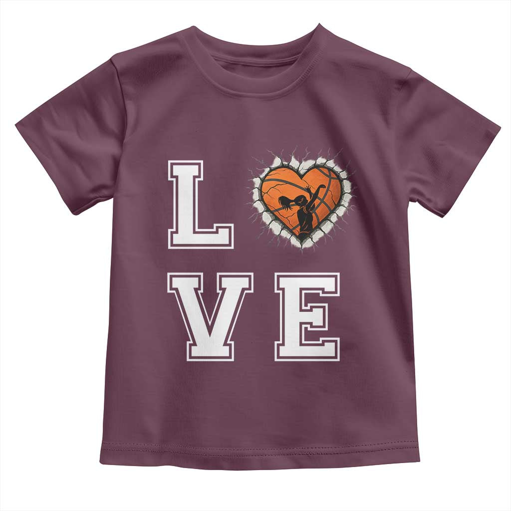 Love Basketball Toddler T Shirt Cracked Ball Graphic For Sport Lover - Wonder Print Shop