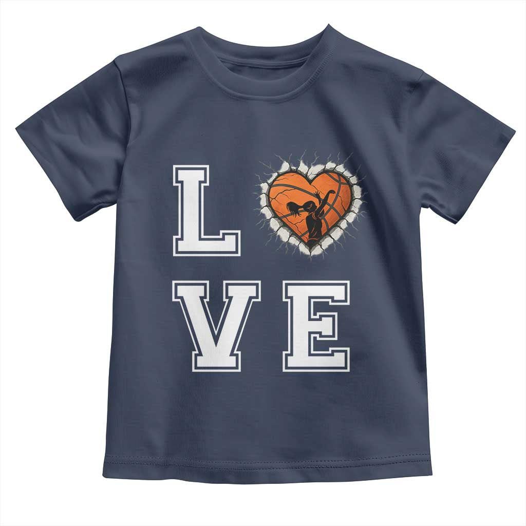 Love Basketball Toddler T Shirt Cracked Ball Graphic For Sport Lover - Wonder Print Shop