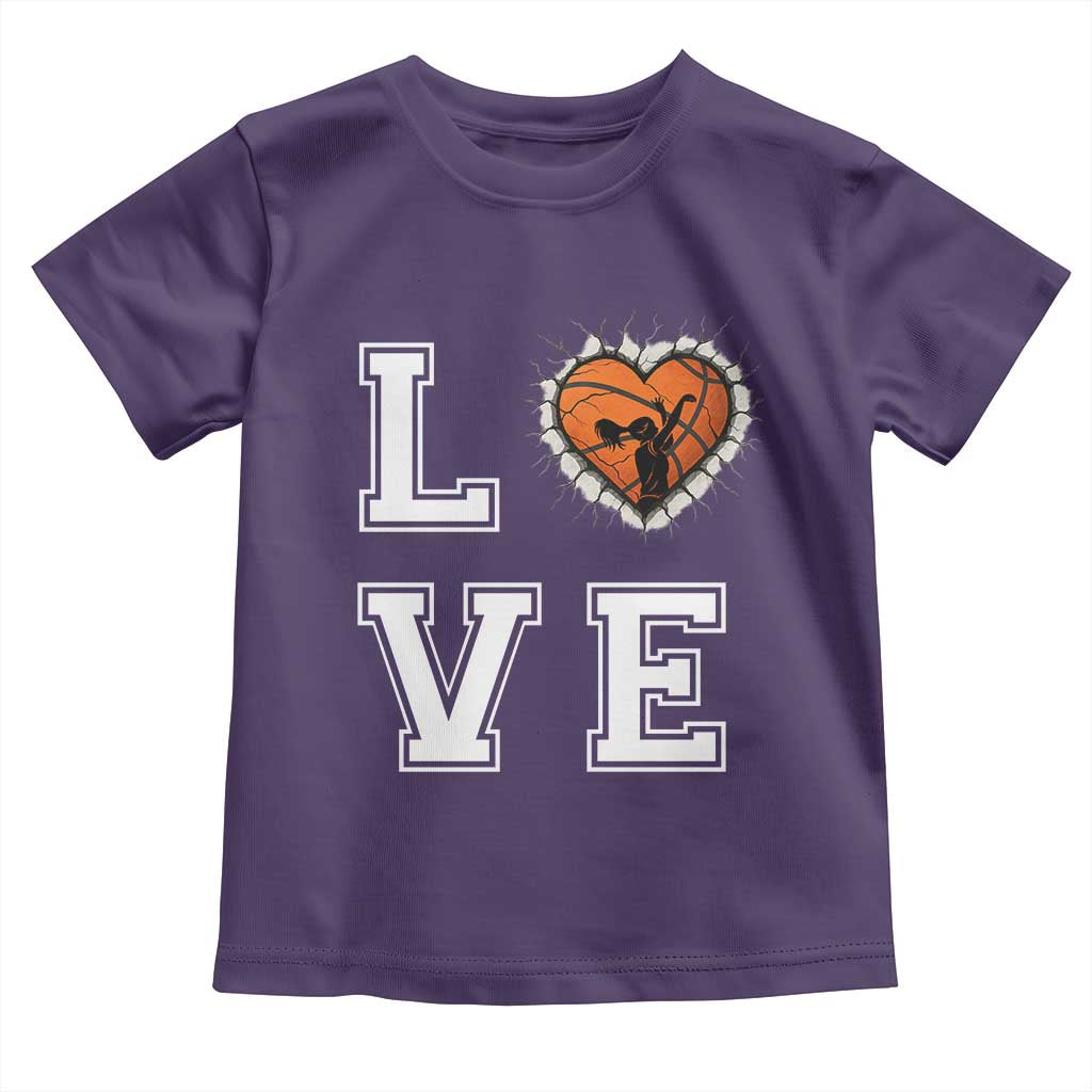 Love Basketball Toddler T Shirt Cracked Ball Graphic For Sport Lover - Wonder Print Shop