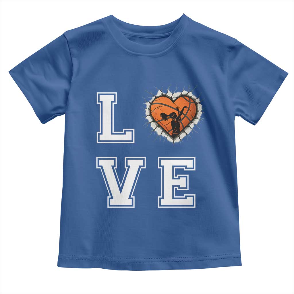 Love Basketball Toddler T Shirt Cracked Ball Graphic For Sport Lover - Wonder Print Shop