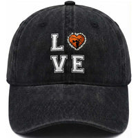 Love Basketball Washed Cotton Baseball Cap Cracked Ball Graphic For Sport Lover