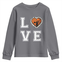 Love Basketball Youth Sweatshirt Cracked Ball Graphic For Sport Lover - Wonder Print Shop