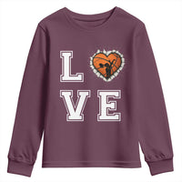 Love Basketball Youth Sweatshirt Cracked Ball Graphic For Sport Lover - Wonder Print Shop
