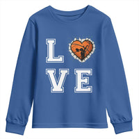 Love Basketball Youth Sweatshirt Cracked Ball Graphic For Sport Lover - Wonder Print Shop