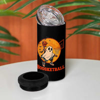 Funny Black Ghost Halloween Basketball 4 in 1 Can Cooler Tumbler Boosketball Dunk Gift