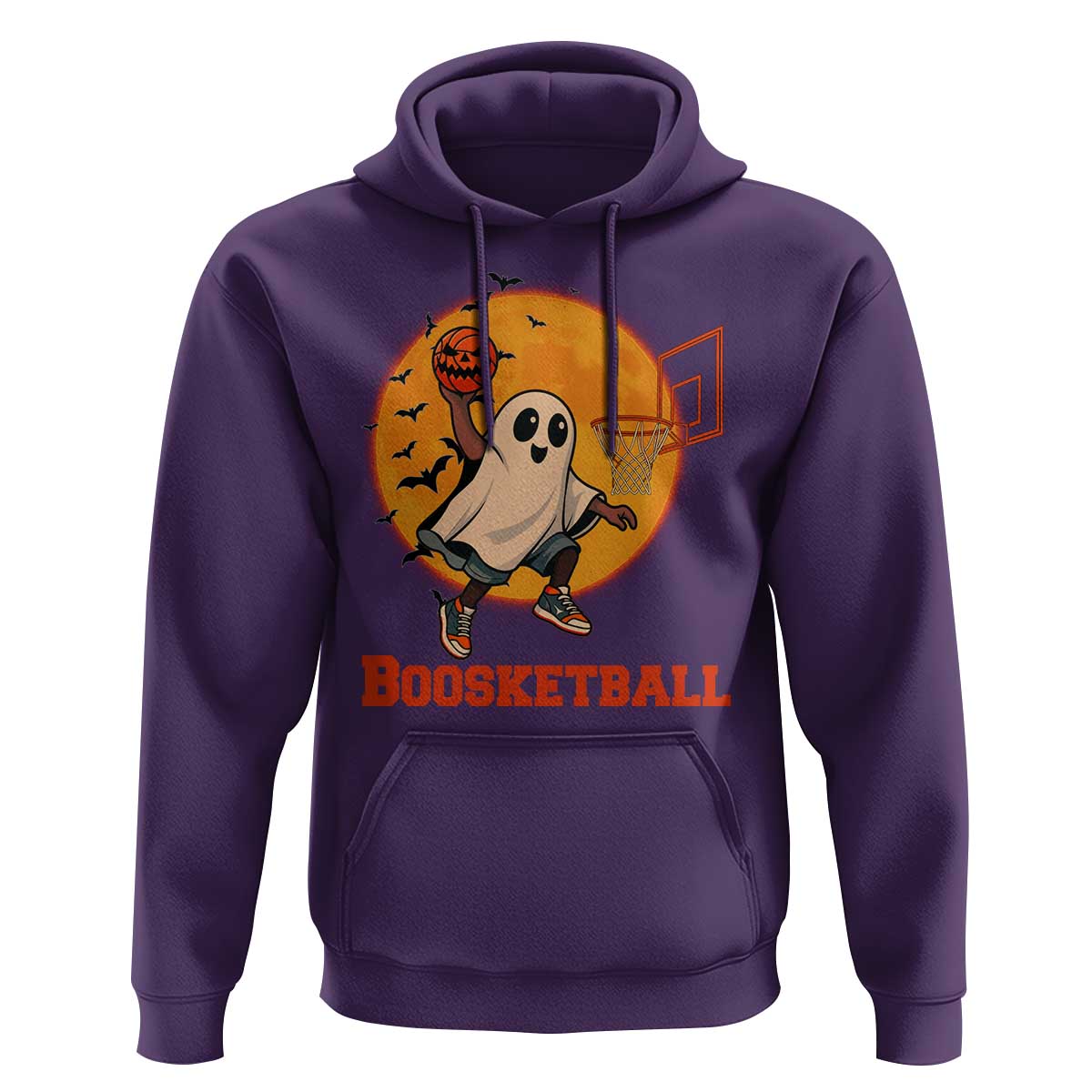 Funny Black Ghost Halloween Basketball Hoodie Boosketball Dunk Gift - Wonder Print Shop