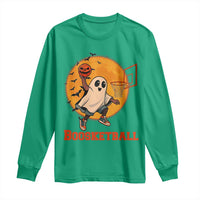 Funny Black Ghost Halloween Basketball Long Sleeve Shirt Boosketball Dunk Gift - Wonder Print Shop