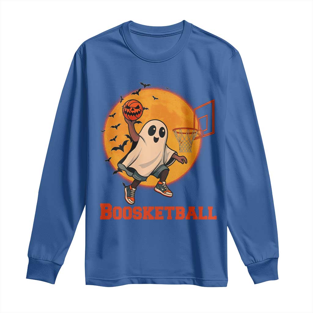 Funny Black Ghost Halloween Basketball Long Sleeve Shirt Boosketball Dunk Gift - Wonder Print Shop