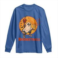 Funny Black Ghost Halloween Basketball Long Sleeve Shirt Boosketball Dunk Gift - Wonder Print Shop