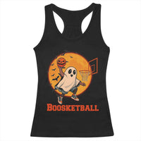 Funny Black Ghost Halloween Basketball Racerback Tank Top Boosketball Dunk Gift - Wonder Print Shop
