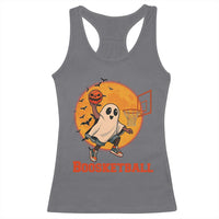 Funny Black Ghost Halloween Basketball Racerback Tank Top Boosketball Dunk Gift - Wonder Print Shop