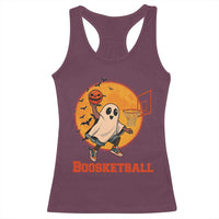 Funny Black Ghost Halloween Basketball Racerback Tank Top Boosketball Dunk Gift - Wonder Print Shop