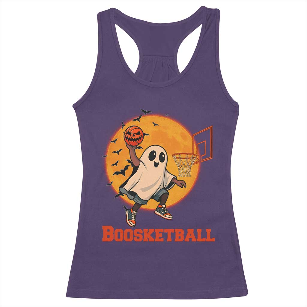 Funny Black Ghost Halloween Basketball Racerback Tank Top Boosketball Dunk Gift - Wonder Print Shop