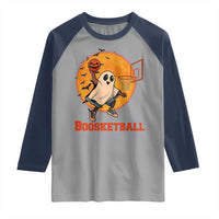 Funny Black Ghost Halloween Basketball Raglan Shirt Boosketball Dunk Gift - Wonder Print Shop