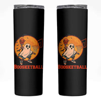 Funny Black Ghost Halloween Basketball Skinny Tumbler Boosketball Dunk Gift