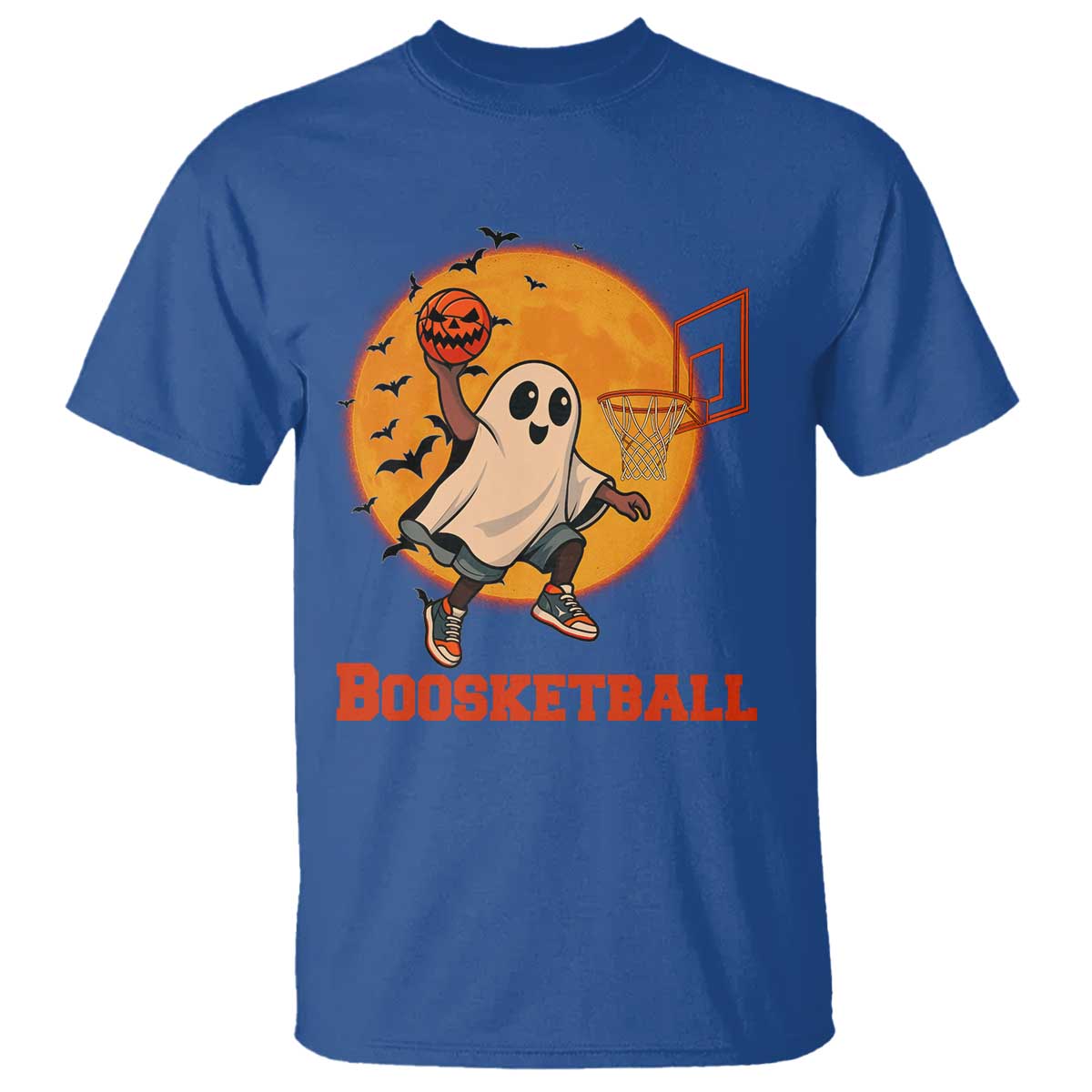 Funny Black Ghost Halloween Basketball T Shirt Boosketball Dunk Gift - Wonder Print Shop