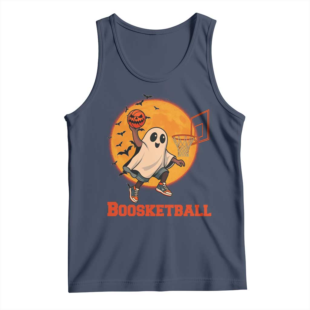 Funny Black Ghost Halloween Basketball Tank Top Boosketball Dunk Gift - Wonder Print Shop