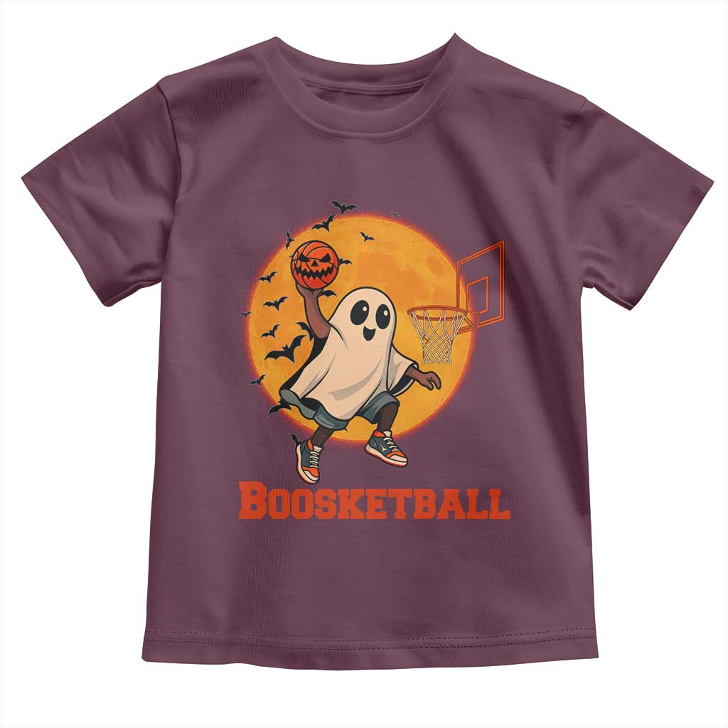 Funny Black Ghost Halloween Basketball Toddler T Shirt Boosketball Dunk Gift - Wonder Print Shop