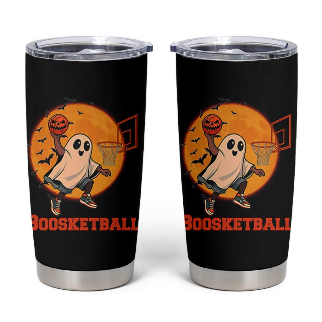 Funny Black Ghost Halloween Basketball Tumbler Cup Boosketball Dunk Gift