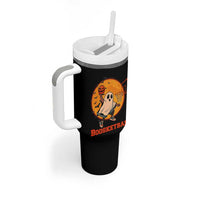 Funny Black Ghost Halloween Basketball Tumbler With Handle Boosketball Dunk Gift