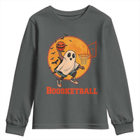 Funny Black Ghost Halloween Basketball Youth Sweatshirt Boosketball Dunk Gift - Wonder Print Shop
