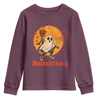 Funny Black Ghost Halloween Basketball Youth Sweatshirt Boosketball Dunk Gift - Wonder Print Shop