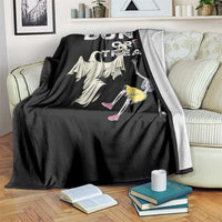 Halloween Dunk Or Treat Throw Blanket Funny Skeleton And Ghost Playing Basketball - Wonder Print Shop