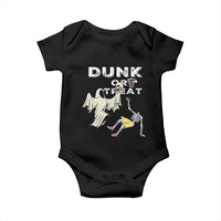 Halloween Dunk Or Treat Baby Onesie Funny Skeleton And Ghost Playing Basketball - Wonder Print Shop