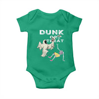 Halloween Dunk Or Treat Baby Onesie Funny Skeleton And Ghost Playing Basketball - Wonder Print Shop