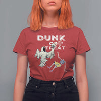 Halloween Dunk Or Treat T Shirt For Women Funny Skeleton And Ghost Playing Basketball - Wonder Print Shop