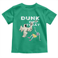 Halloween Dunk Or Treat Toddler T Shirt Funny Skeleton And Ghost Playing Basketball - Wonder Print Shop