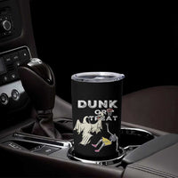 Halloween Dunk Or Treat Tumbler Cup Funny Skeleton And Ghost Playing Basketball
