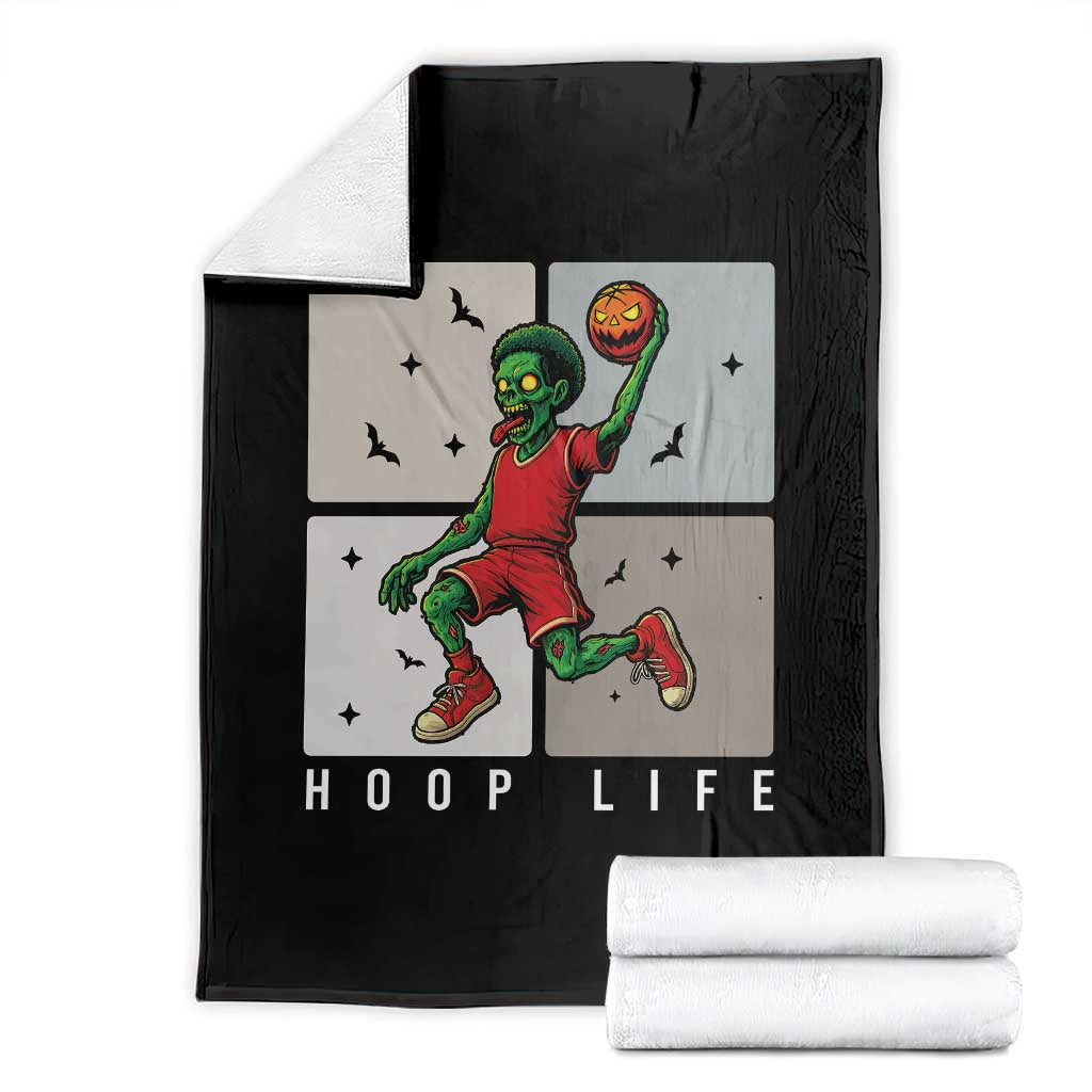 Hoop Life Throw Blanket Halloween Zombie Basketball Spooky Game - Wonder Print Shop