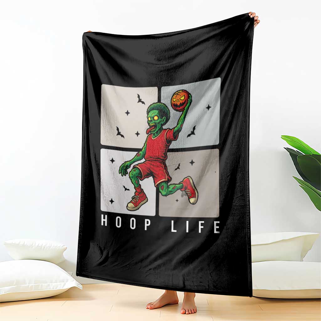 Hoop Life Throw Blanket Halloween Zombie Basketball Spooky Game - Wonder Print Shop