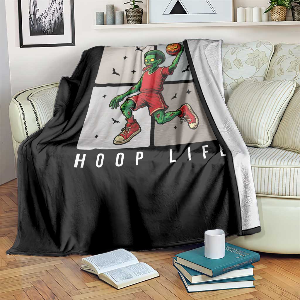 Hoop Life Throw Blanket Halloween Zombie Basketball Spooky Game - Wonder Print Shop