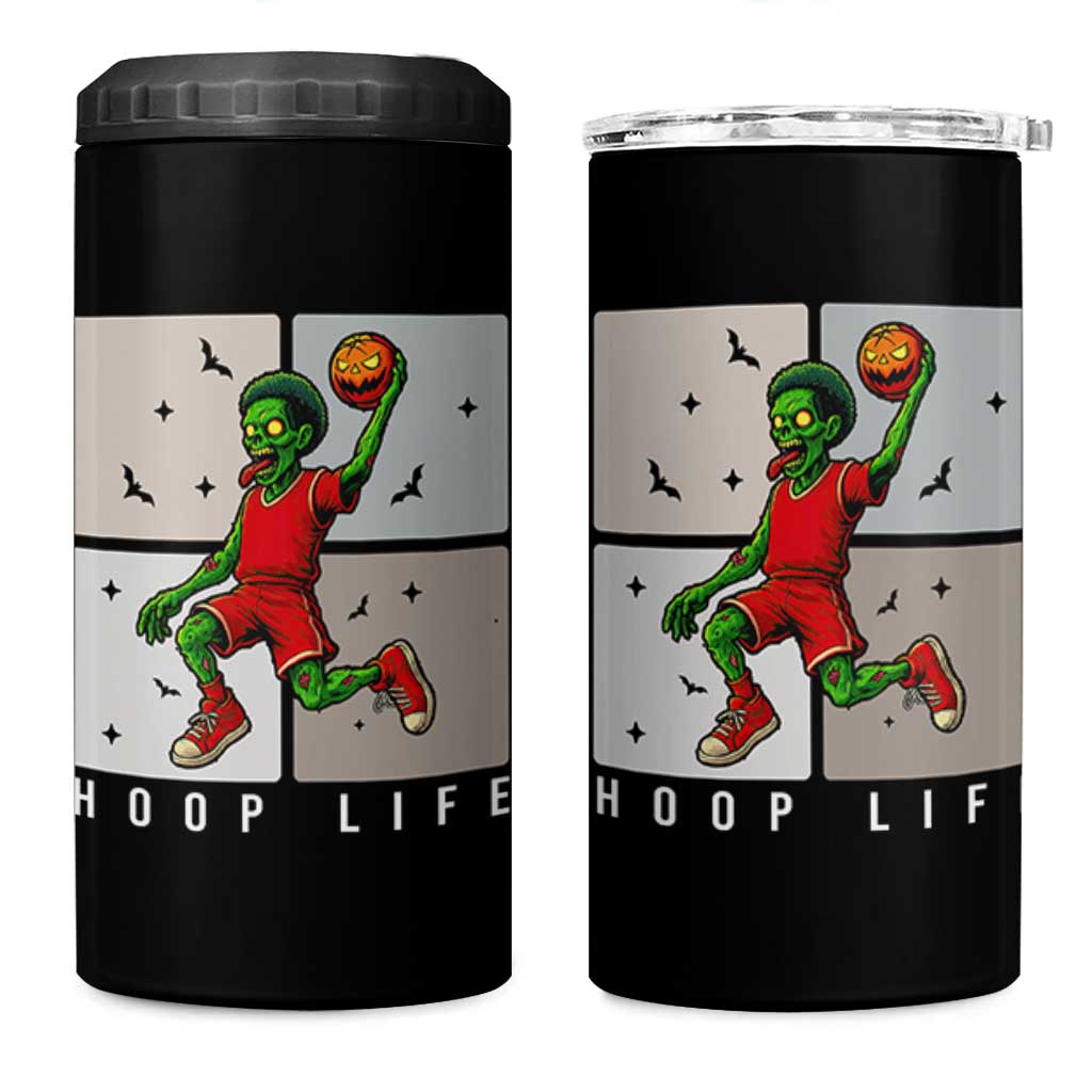 Hoop Life 4 in 1 Can Cooler Tumbler Halloween Zombie Basketball Spooky Game