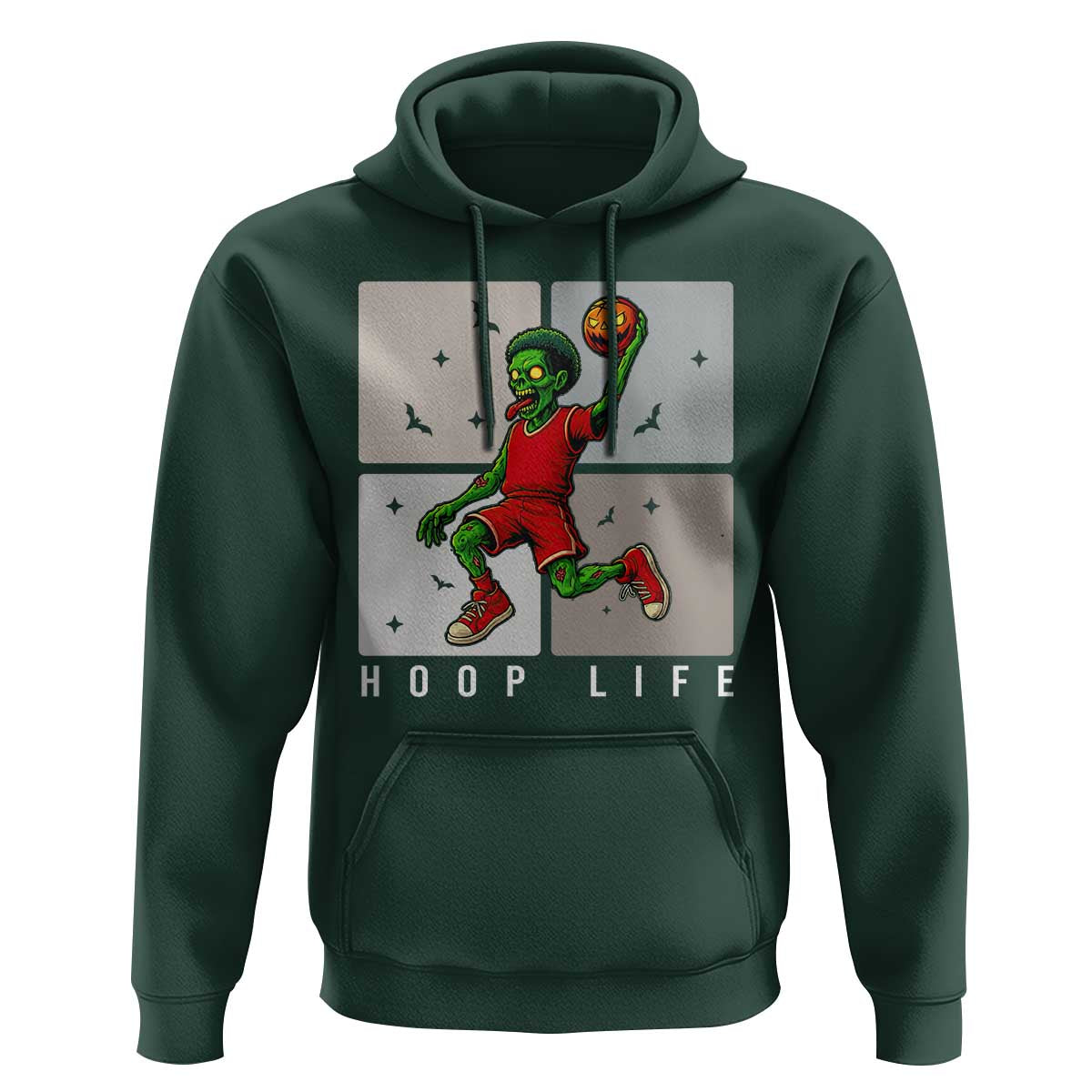 Hoop Life Hoodie Halloween Zombie Basketball Spooky Game - Wonder Print Shop
