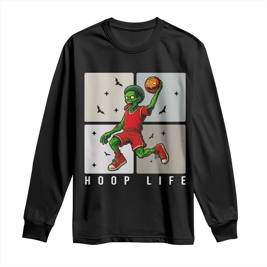 Hoop Life Long Sleeve Shirt Halloween Zombie Basketball Spooky Game - Wonder Print Shop