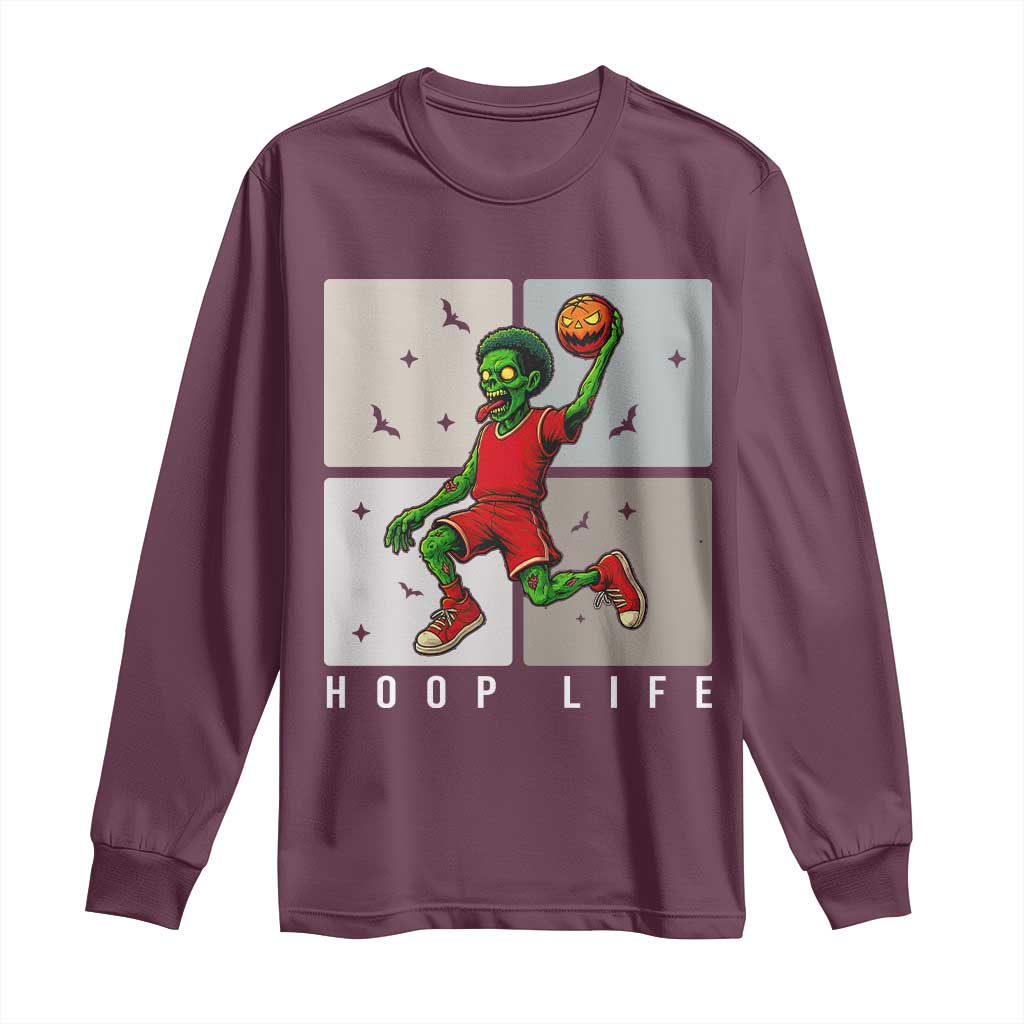 Hoop Life Long Sleeve Shirt Halloween Zombie Basketball Spooky Game - Wonder Print Shop