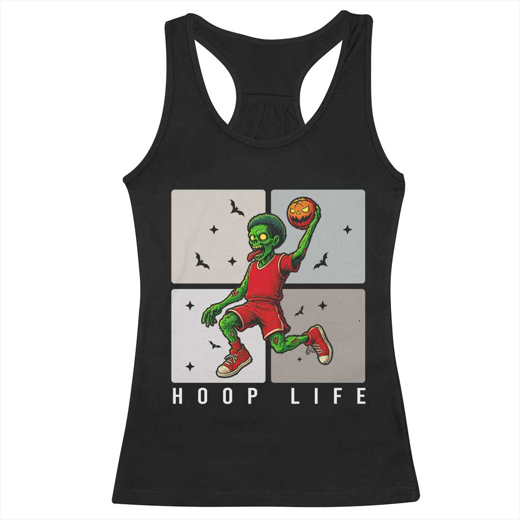 Hoop Life Racerback Tank Top Halloween Zombie Basketball Spooky Game - Wonder Print Shop