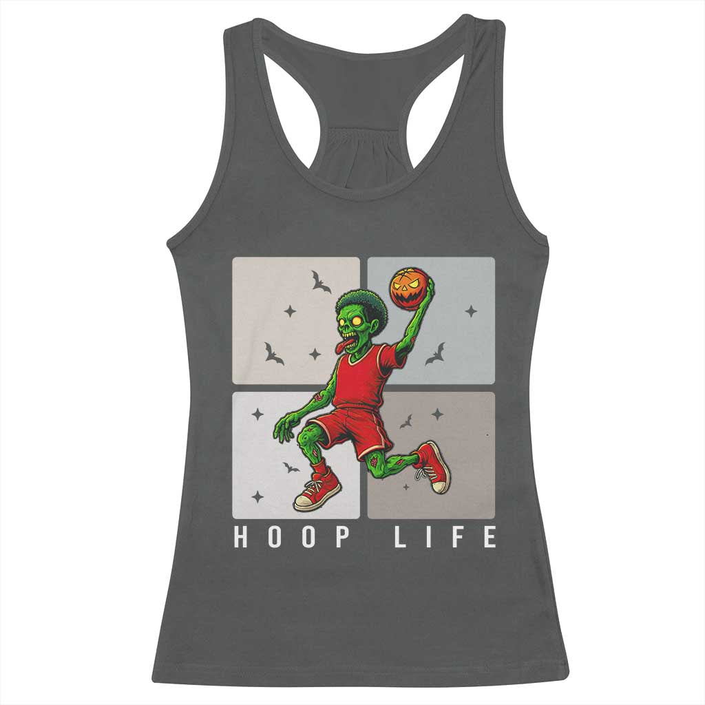 Hoop Life Racerback Tank Top Halloween Zombie Basketball Spooky Game - Wonder Print Shop