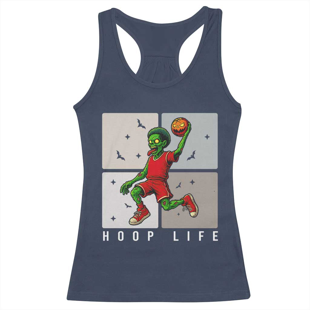 Hoop Life Racerback Tank Top Halloween Zombie Basketball Spooky Game - Wonder Print Shop