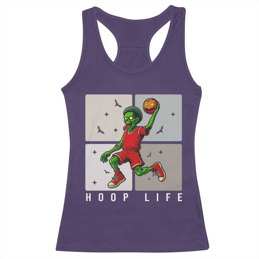 Hoop Life Racerback Tank Top Halloween Zombie Basketball Spooky Game - Wonder Print Shop