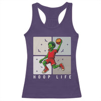 Hoop Life Racerback Tank Top Halloween Zombie Basketball Spooky Game - Wonder Print Shop